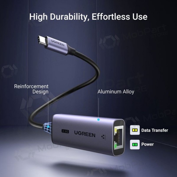 USB-C-adapter Ugreen CM648 USB-C til RJ45 grå