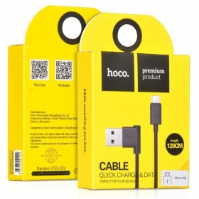 USB kabel HOCO UPM10 L Shape microUSB 1.2m (svart)