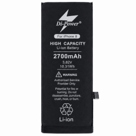 Apple iPhone 8 batteri, akkumulator Di-Power 2700 mAh (økt kapasitet)
