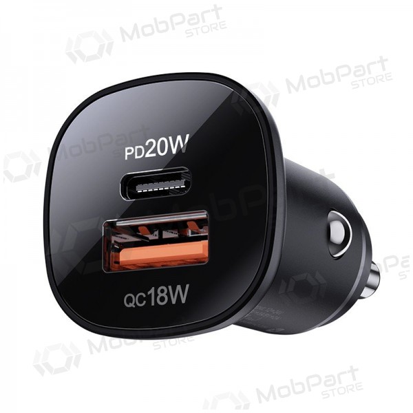 Lader automobilinis Acefast B1 Mini 38W USB-C+USB-A svart