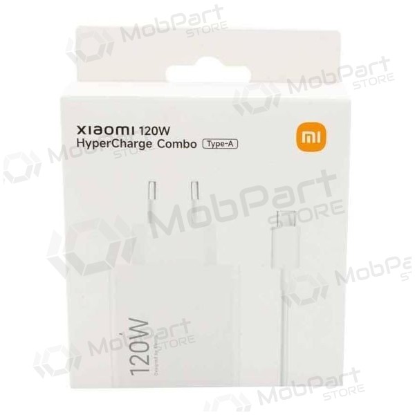 Original Xiaomi (BHR9462EU) 120W lader + type-C-kabel hvit med emballasje.