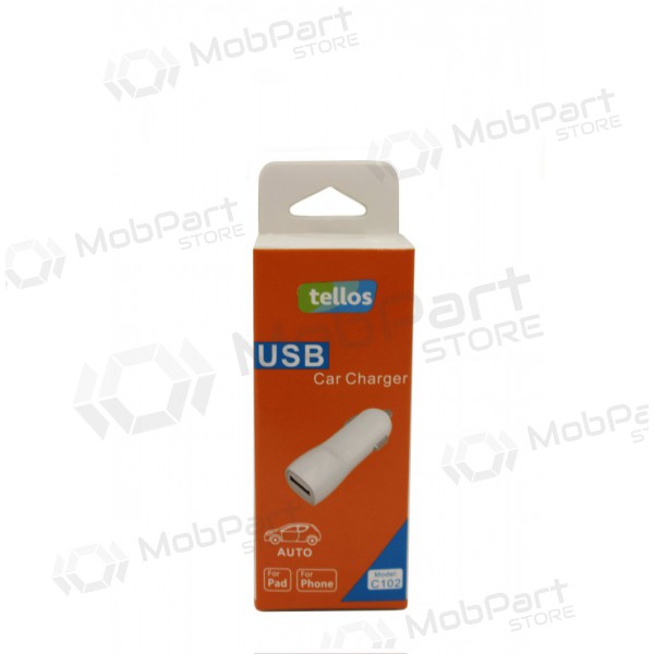 Lader automobilinis Tellos C102 USB (1A) (hvit)