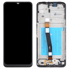Samsung A226 Galaxy A22 5G skjerm (svart) (med ramme) (service pack) (original)