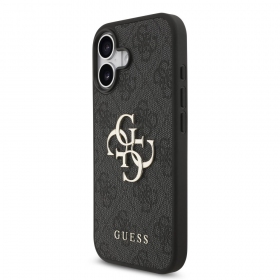 Apple iPhone 17 deksel - Guess PU 4G Metal Logo (grå)