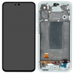 Ekranas Samsung A566 A56 5G su lietimui jautriu stikliuku og rėmeliu Awesome Lightgrey original (service pack)