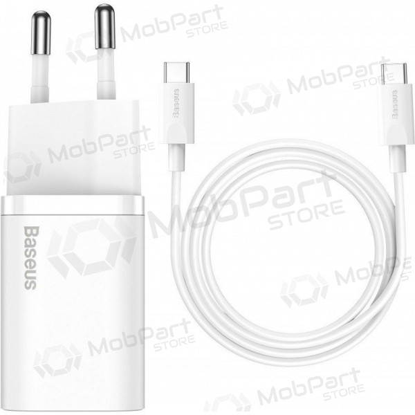 Lader buitinis Baseus Super Si 25W + Type-C 1.0m hvit TZCCSUP-L02