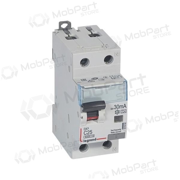 Jordfeilrelé med automatisk bryter Legrand 411053 (C, 32A, 2P, 30mA, 230V)