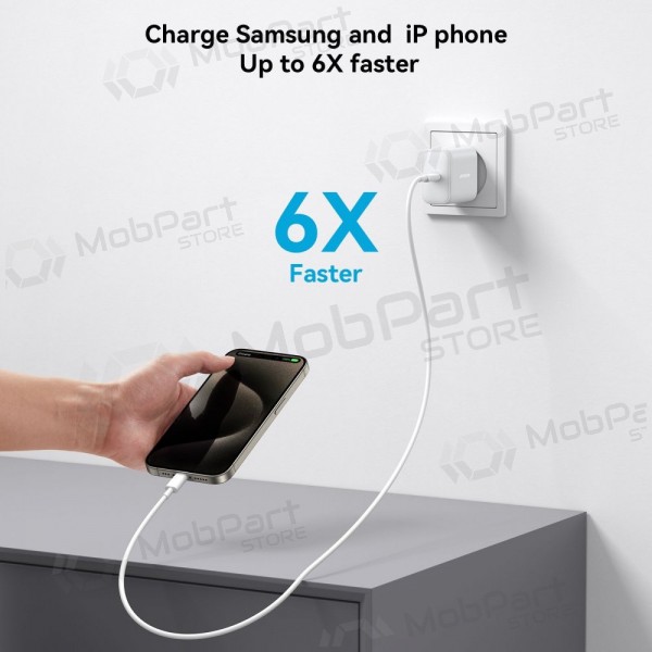Lader Joyroom JR-TCF24 USB-C PD30W + USB-C to USB-C cable 1.0m hvit