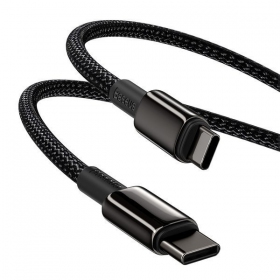 USB kabel Baseus Tungsten Gold Fast Data Type-C - Type-C 100W 1.0m (svart) CATWJ-01