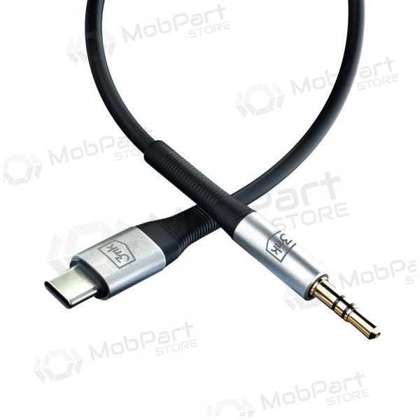 Lydkabel 3mk USB-C til 3.5 mm 1 m svart
