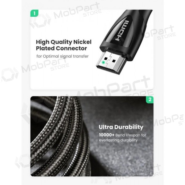 HDMI-kabel Ugreen HD140 HDMI 2.1 2 m svart