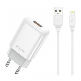 Lader buitinis Jellico EU01 2.4A USB + Lightning hvit