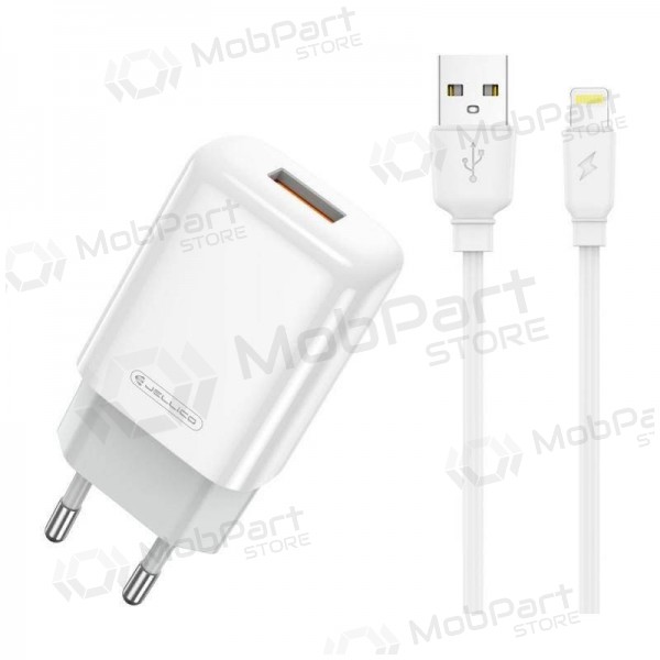 Lader buitinis Jellico EU01 2.4A USB + Lightning hvit