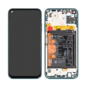 Huawei P30 (2019) skjerm (svart) (med ramme og batteri) (service pack) (original)