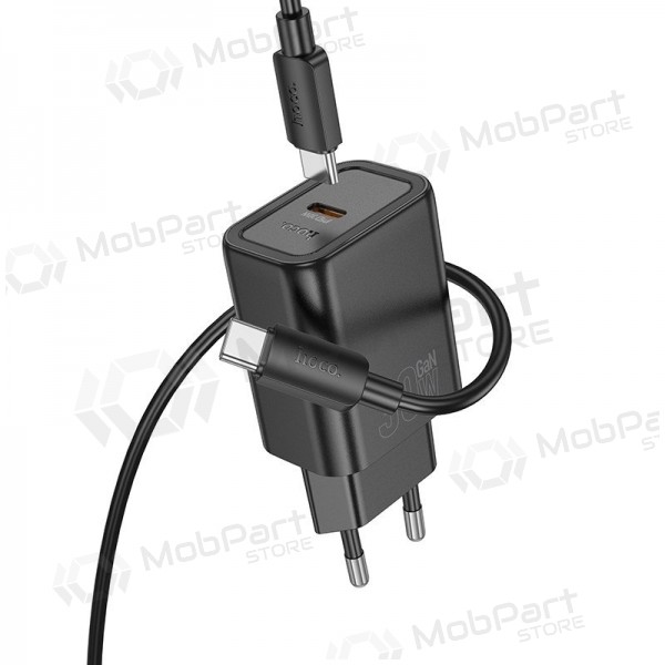 Telefonlader Hoco N62 GaN USB-C med USB-C-kabel 1 m svart