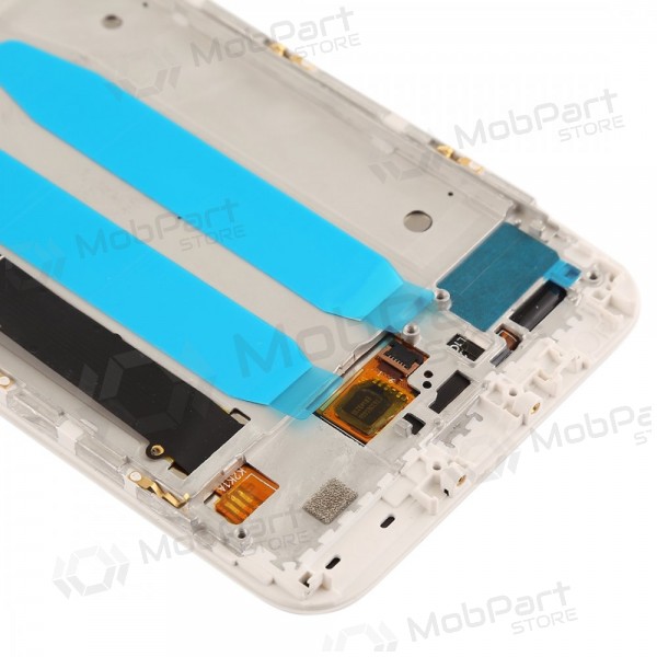 Xiaomi Mi A1 / Mi 5X skjerm (hvit) (med ramme) (brukt grade C, original)