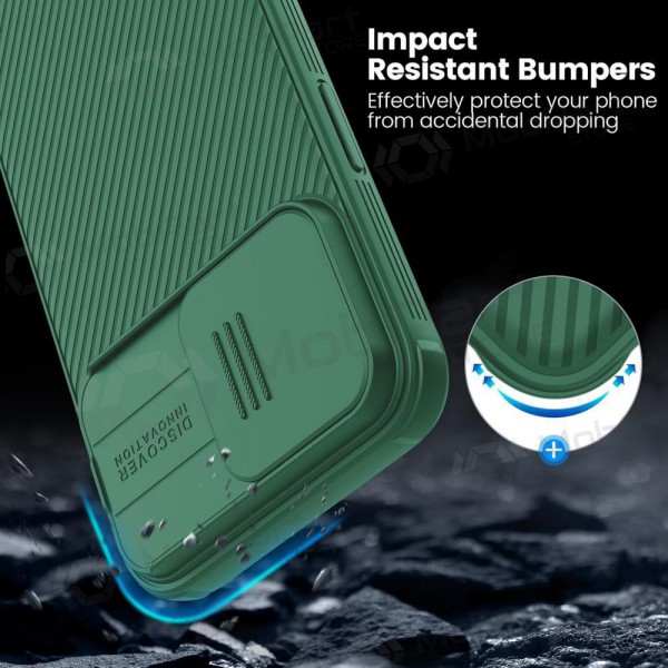 Apple iPhone 15 deksel „Nillkin CamShield Pro“ (grønn) Apple iPhone 15 deksel „Nillkin CamShield Pro“ (grønn)
