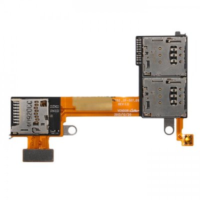 Sony Xperia M2 Dual D2302 / D2303 / D2305 / D2306 SIM og microSD korts lizdo flex kabel-kontakt