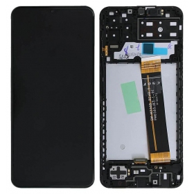 Samsung A137 Galaxy A13 2022 skjerm (svart) (med ramme) (service pack) (original)