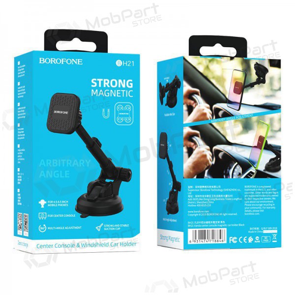 Mobilholder Borofone BH21 Vanda, tvirtinamas ant prietaisų skydelio, magnetinis