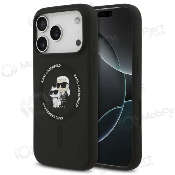 Apple iPhone 17 Pro deksel -Karl Lagerfeld Liquid Silicone Karl and Choupette MagSafe- (svart)