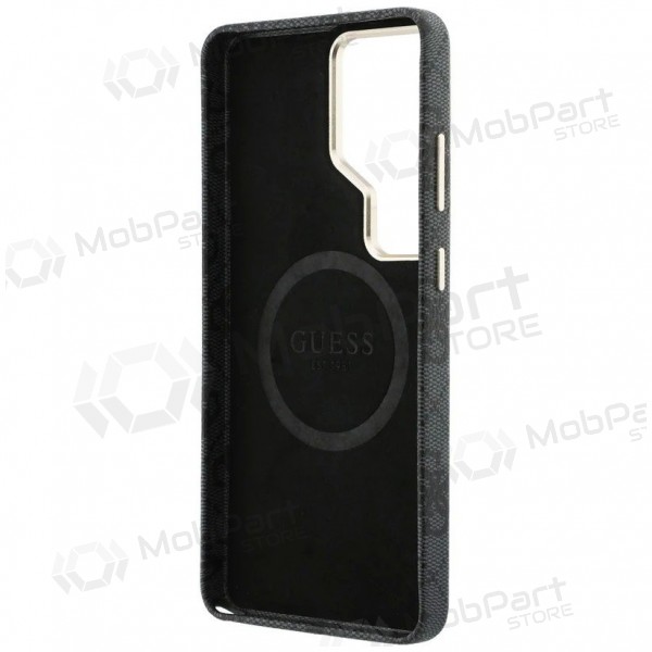 Samsung Galaxy S26 Ultra deksel - Guess PU Leather 4G Strass Logo Gold Frame Magnetic (svart)