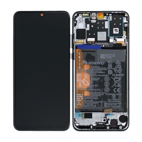 Huawei P30 Lite 48MP skjerm (svart) (med ramme og batteri) (service pack) (original)