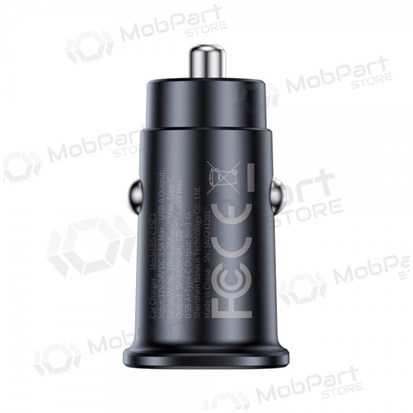 Lader for biler Baseus GoTrip 2xUSB-C 30W svart C00072300123-01