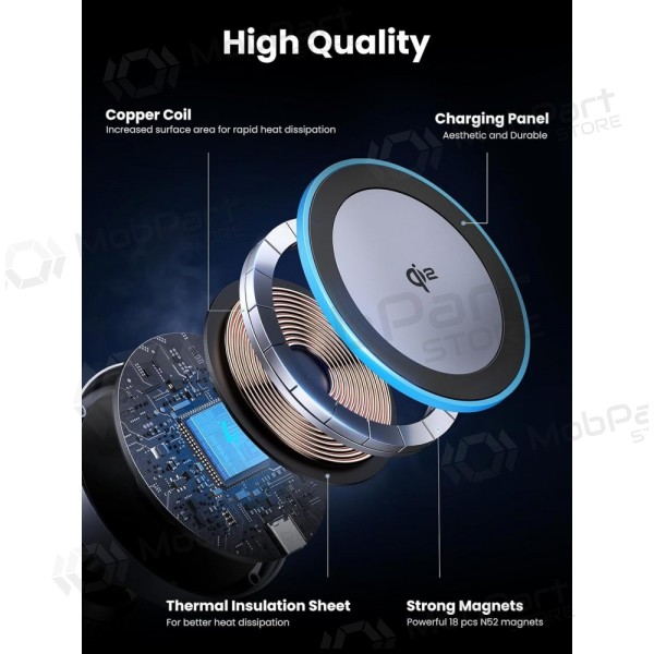 Automobilinis laikiklis-lader Ugreen W708 MagSafe 15W (35970) svart