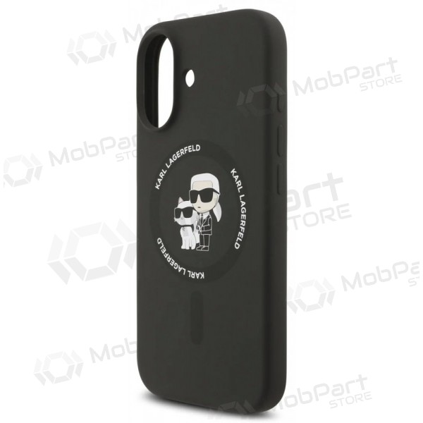 Apple iPhone 17 deksel - Karl Lagerfeld Liquid Silicone Karl and Choupette MagSafe (svart)