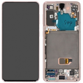 Ekranas Samsung G991 S21 5G su lietimui jautriu stikliuku og rėmeliu Phantom Violet original (service pack)