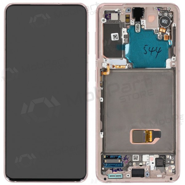 Ekranas Samsung G991 S21 5G su lietimui jautriu stikliuku og rėmeliu Phantom Violet original (service pack)