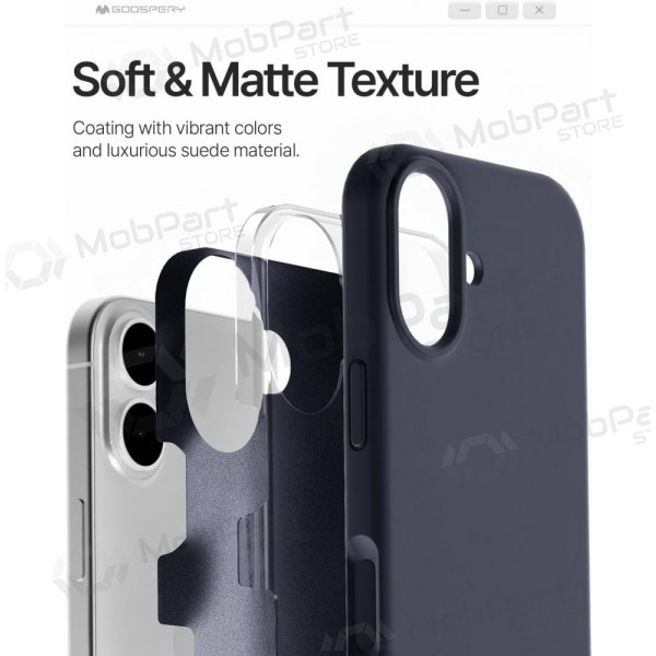 Deksel / etui Mercury Pure Magsafe Silicon Case Apple iPhone 17 mørkeblå