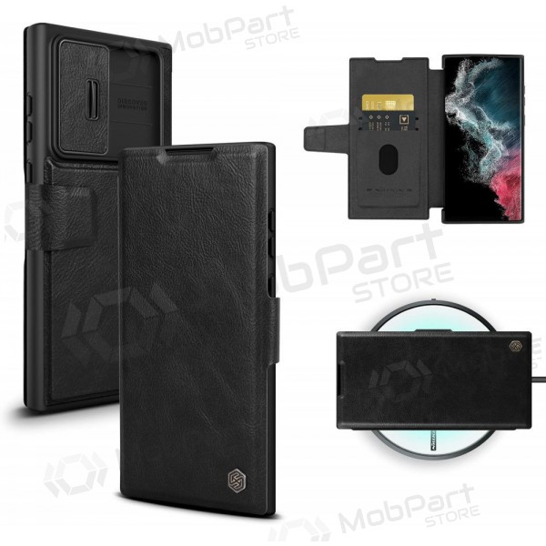 Samsung Galaxy S22 Plus deksel „Nillkin Leather“ (svart) Samsung Galaxy S22 Plus deksel „Nillkin Leather“ (svart)