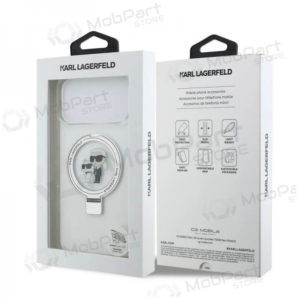 Apple iPhone 17 Pro Max deksel - Karl Lagerfeld Ringstand Karl and Choupette MagSafe (gjennomsiktig)