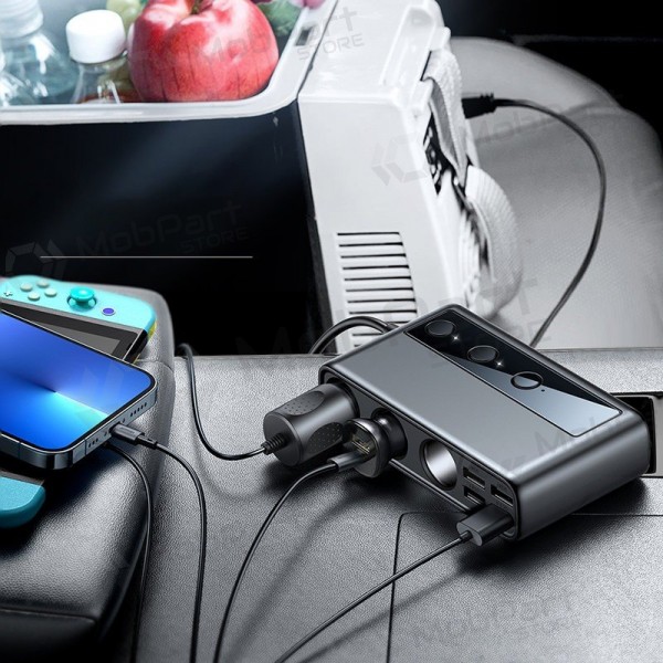 Lader automobilinis Joyroom 9in1 154W 3x12V, PD USB Type-C, QC3.0 USB-A, 4xUSB-A JR-CL06