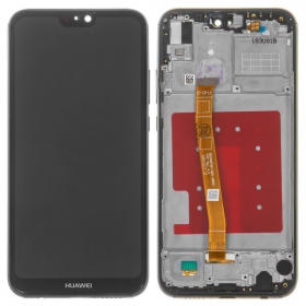 Huawei P20 Lite skjerm (svart) (med ramme) (brukt grade B, original)