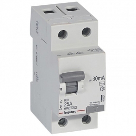 Jordfeilrelé RCD RX Legrand 402024 (AC, 25A, 2P, 30mA, 230V)