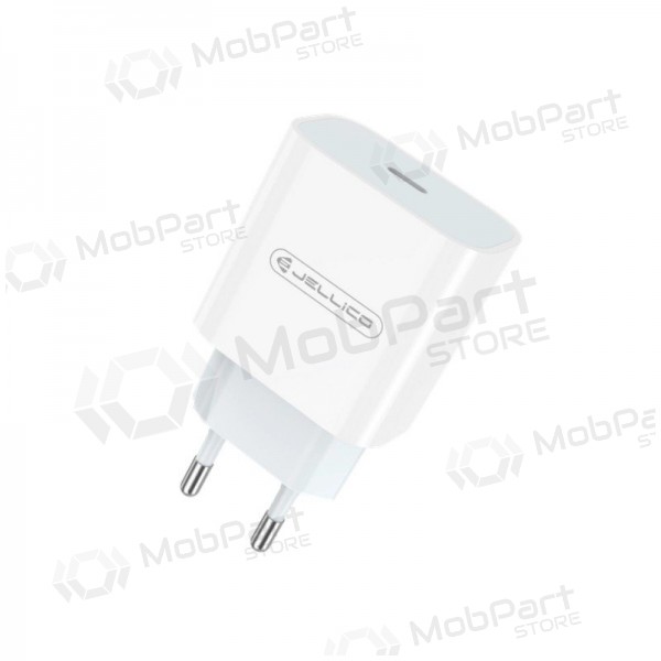 Lader Jellico AK180 20W USB-C + USB-C to USB-C cable 1.0m hvit