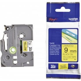 Brother TZe-621 (TZE621) laminert merkelagskassett P-touch, svart på gul 9mm, 8m