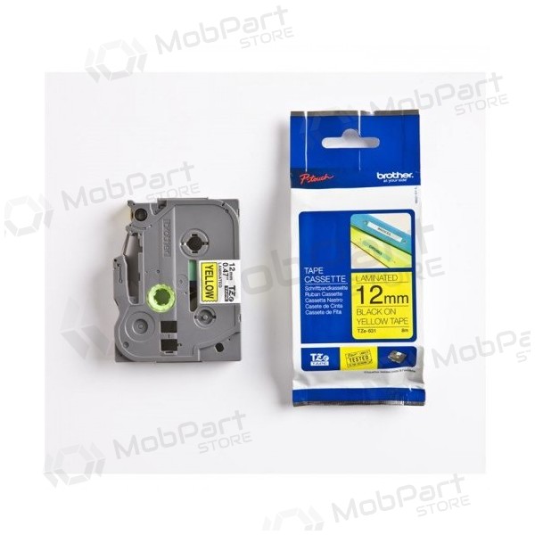 Brother TZe-631 (TZE631) laminert merkelapp Black on Yellow 12mm, 8m