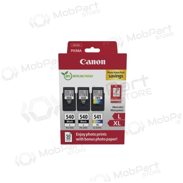 Canon PG-540L/CL-541XL (5224B015) fotoverdipakke blekkpatronsett, BK/CMY