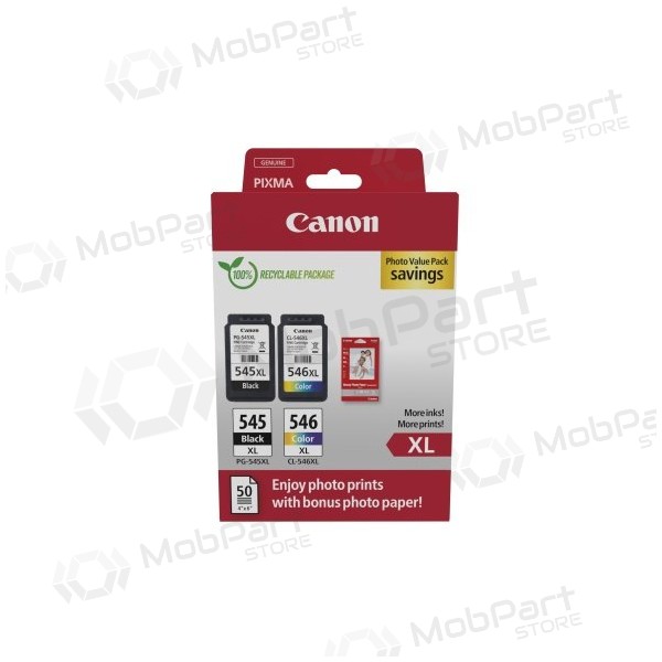 Canon PG-545XL/CL-546XL (8286B011) fotoverdipakke blekkpatronsett, BK/CMY