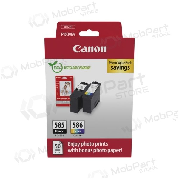 Canon PG-585/CL-586 (6205C004) fotoverdipakke blekkpatronsett, BK/CMY