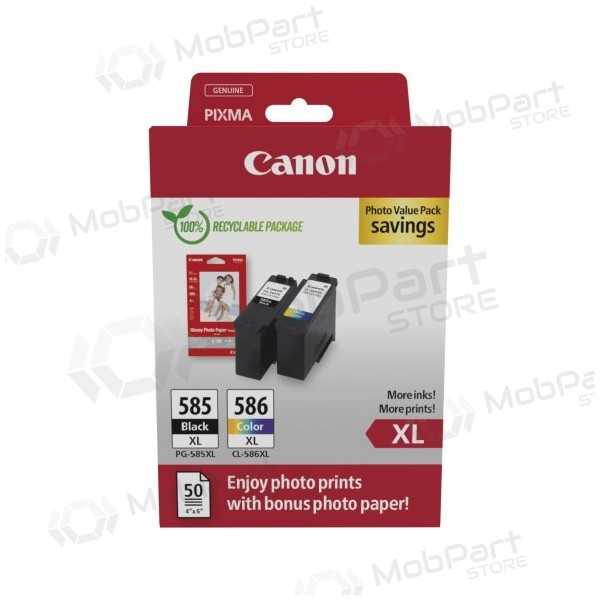 Canon PG-585XL/CL-586XL (6204C005) fotoverdipakke blekkpatronsett, BK/CMY