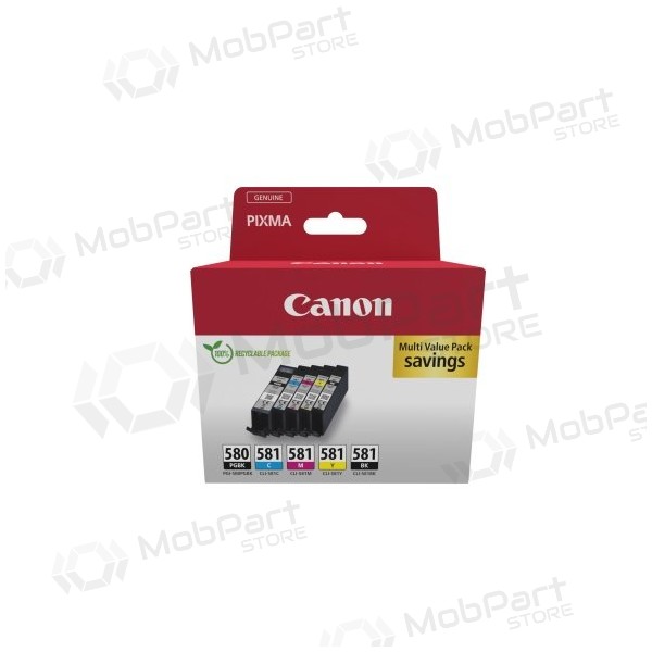 Canon PGI-580/CLI-581 (2078C007) blekkpatronsett, PGBK/BK/C/M/Y
