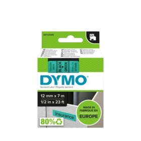 Dymo 45019 (S0720590) tape 12mm x 7m, Black on Green