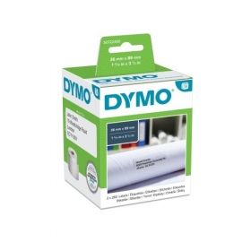 Dymo 99012 (S0722400) etiketter 36 x 89mm, 2 ruller x 260 etiketter, hvit...