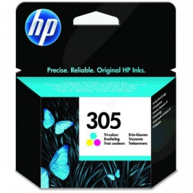 HP No.305 kassetsett (3YM60AE), cyan, magenta, gul patron for blekkskrivere, 100 sider.