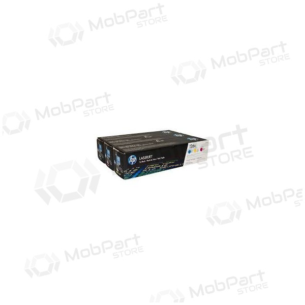 HP nr. 126A kassetsett (CF341A) (CE311+CE312+CE313), cyan, magenta, gul kassett for laserskrivere, 1000 sider